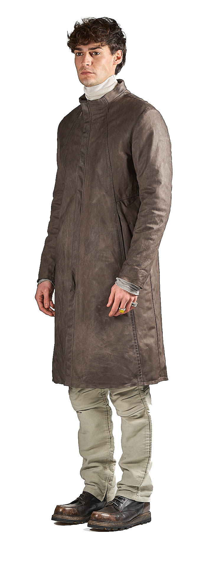 DANIELE BASTA LEATHER AND SILVER JACKET 